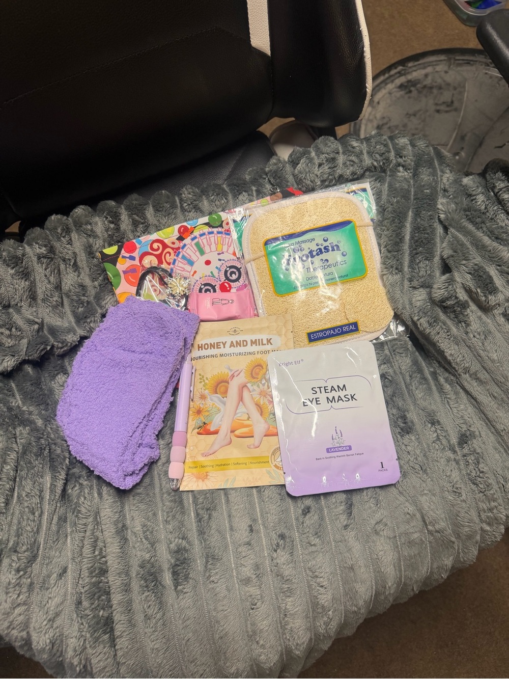 Spa Self-Care Kit with Purple socks & Skincare Masks
